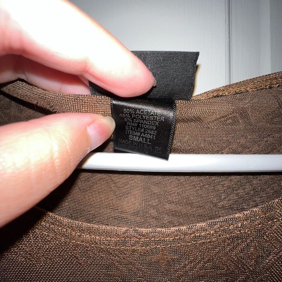 Citiknit Wrap Around Blouse Top, Artsy Geometric Print, Brown, Woman’s Size S - Picture 5 of 7